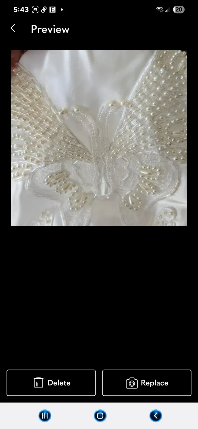 White Embroidered Wedding Dress image indicator(4)