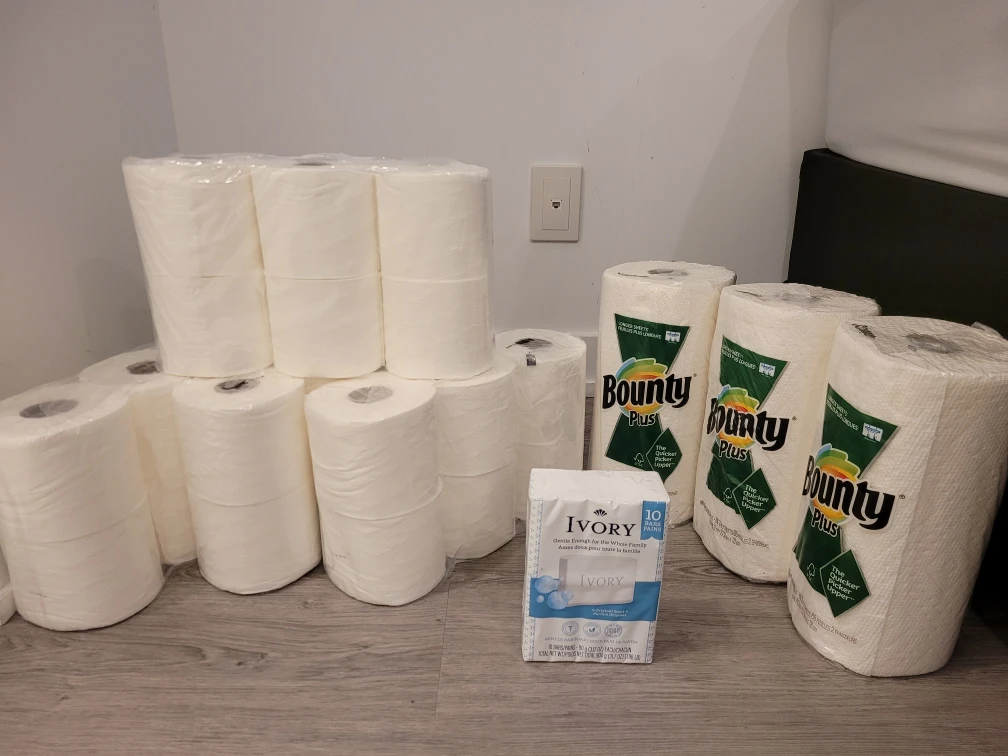 Toilet papers, Bounty Plus Paper Towels & Ivory Bar Soap