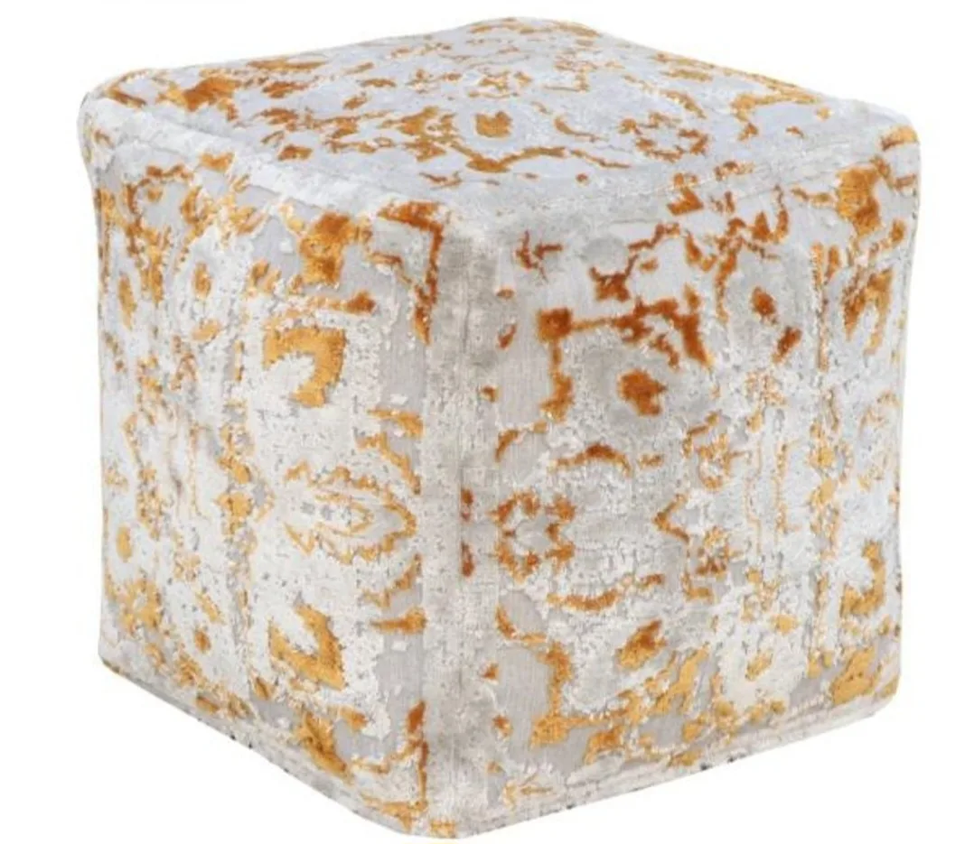 Chic Home Design Alina Gold Ottoman Pouf - 18"x18" image indicator(2)