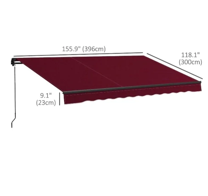 Burgundy Retractable Patio Awning (155.9 inch)