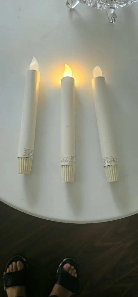 3x LED Taper Candles - Battery Operated