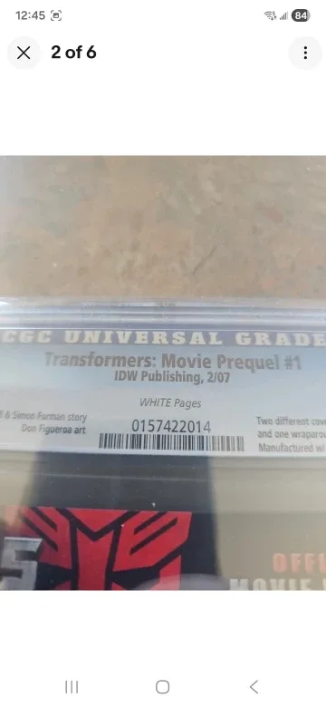 Transformers: Movie Prequel #1 CGC 9.8 image indicator(2)
