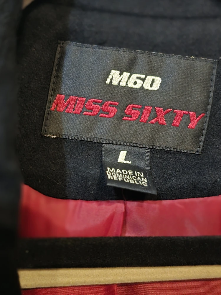 Miss Sixty Black Wool Blend Coat - Size L