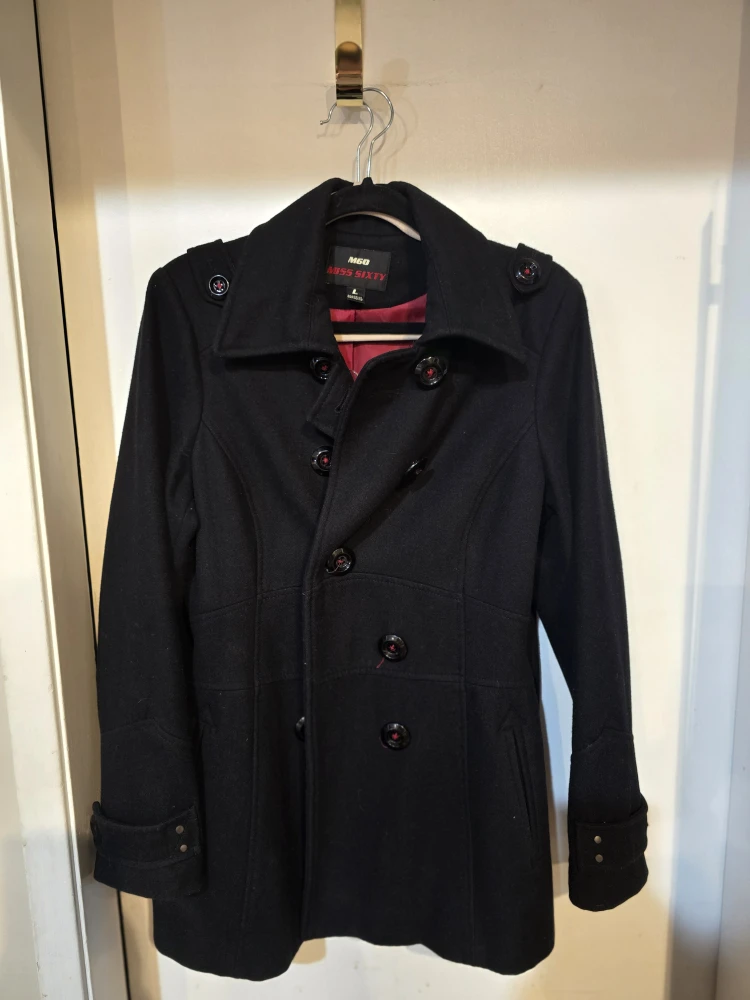 Miss Sixty Black Wool Blend Coat - Size L - photo 2