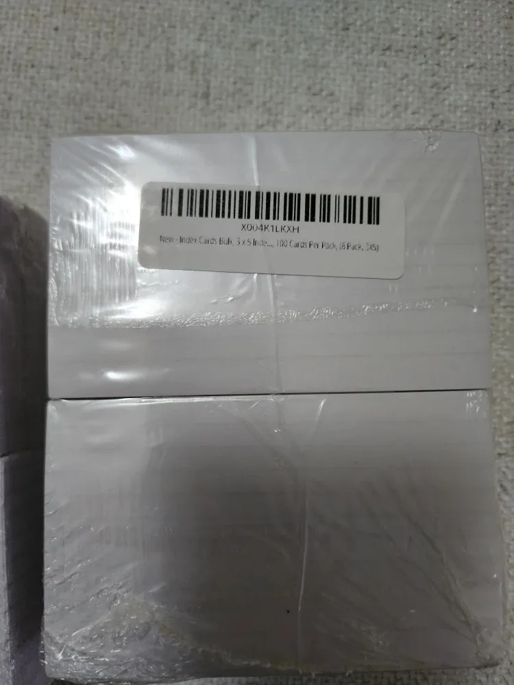 New Index Cards Bulk, 3x5 Inches, 100 Cards Per Pack (6 Pack)