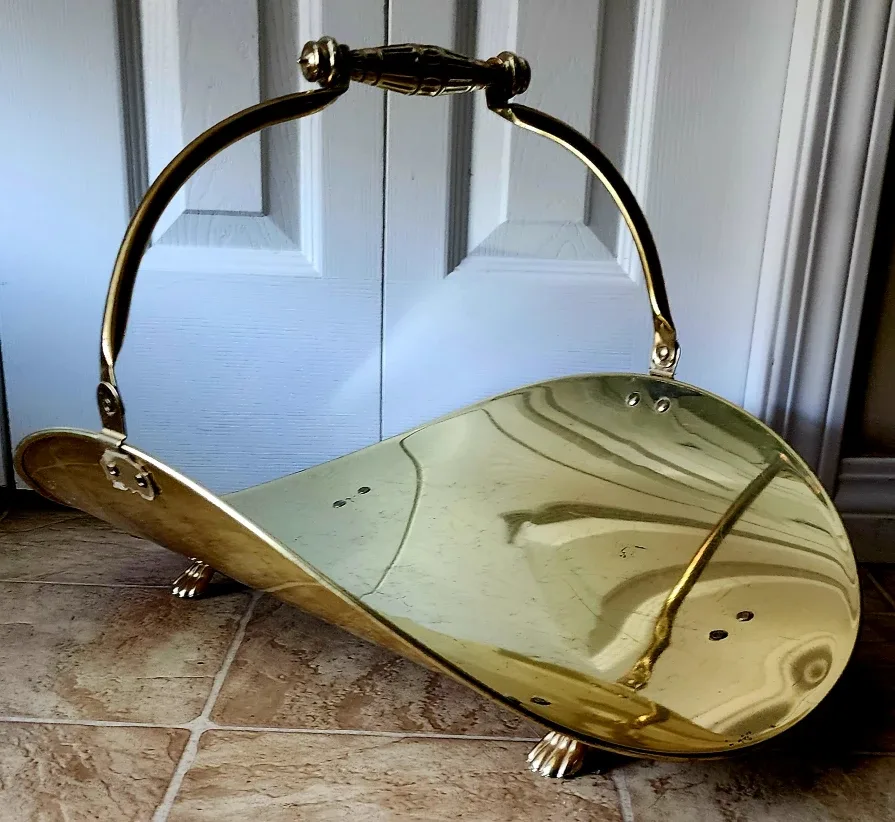 Vintage Brass Firewood Log Holder