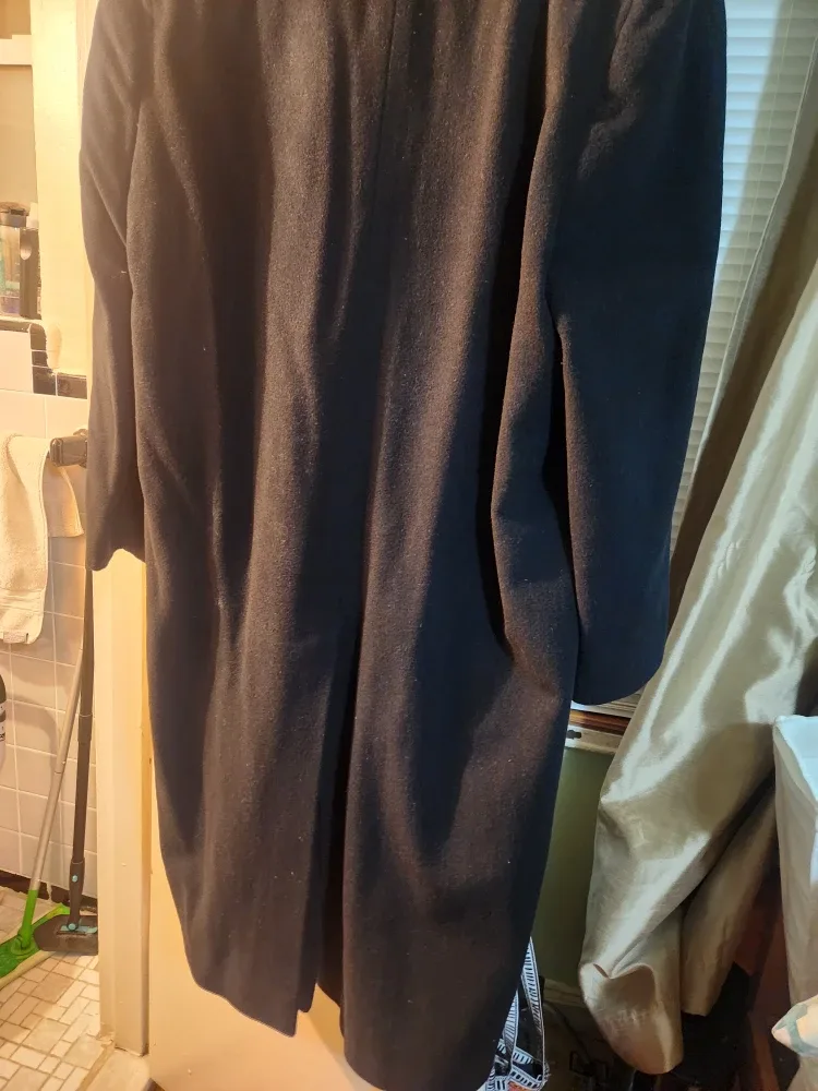 London Fog Black Wool Blend Overcoat