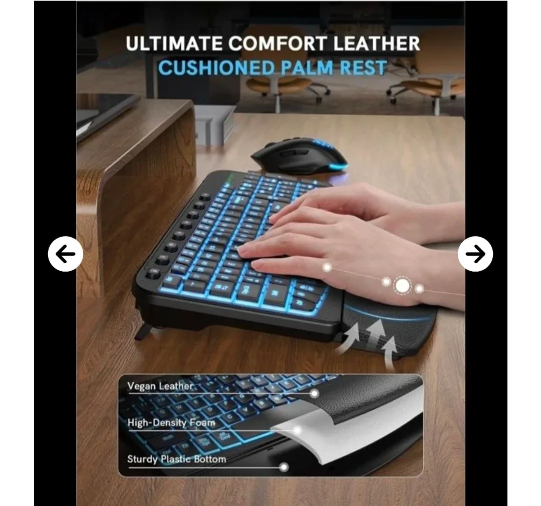 New SABLUTE Ergonomic Wireless Keyboard and Mouse Combo - Black image indicator(2)