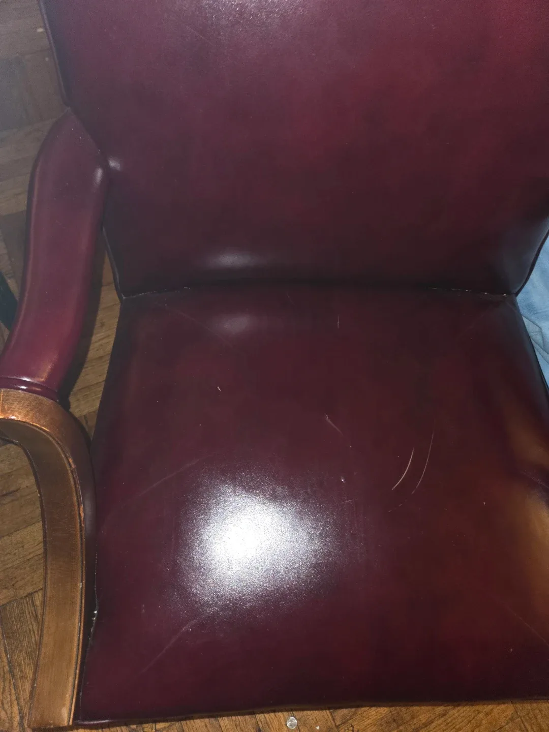 🥕Burgundy/ Brown Leather Armchair image indicator(2)