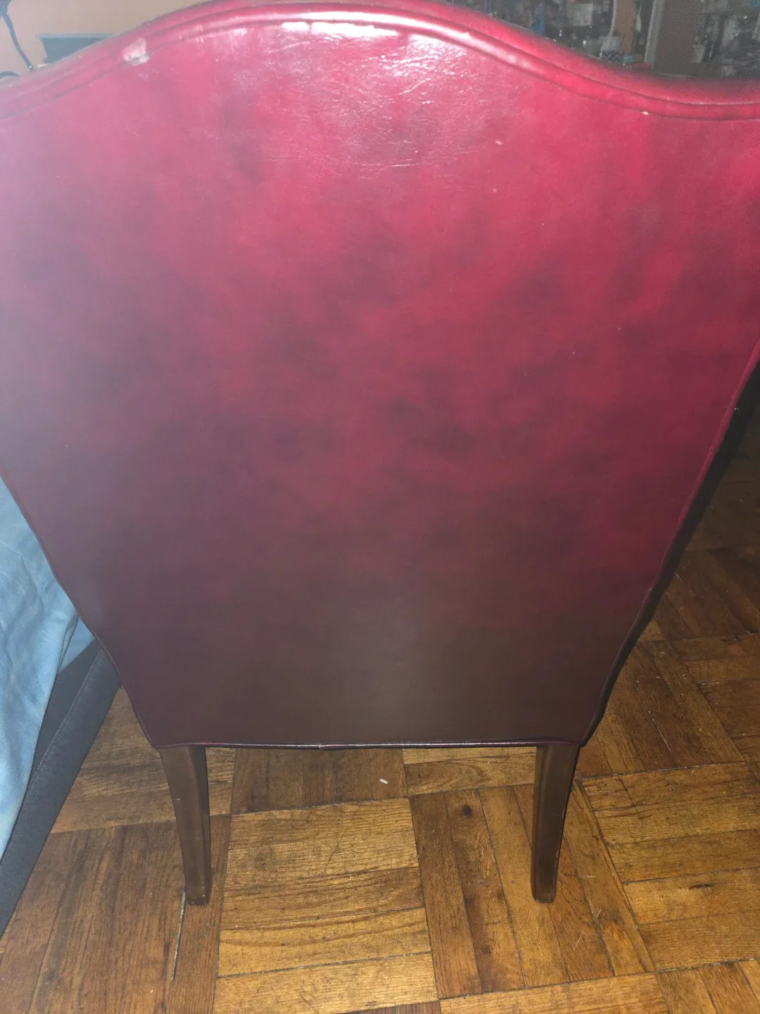 🥕Burgundy/ Brown Leather Armchair image indicator(3)