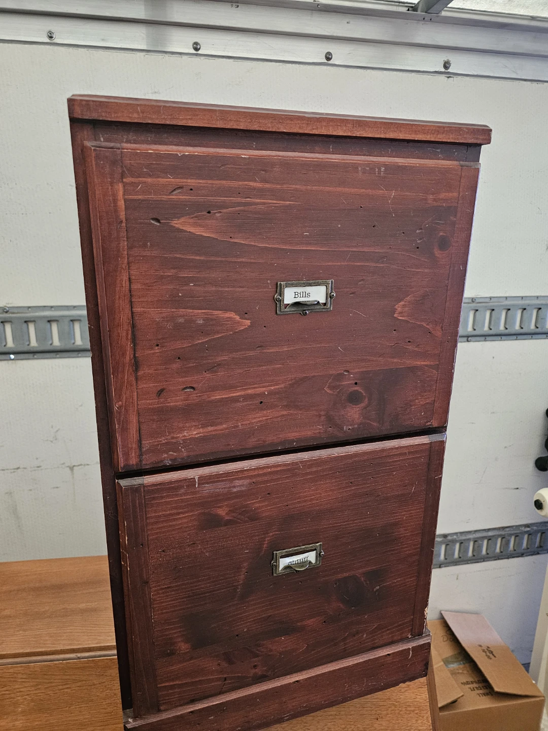 Rustic Wooden File Cabinet - Two Drawers - photo 3
