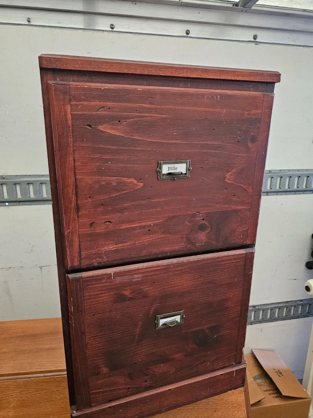 Rustic Wooden File Cabinet - Two Drawers image indicator(3)