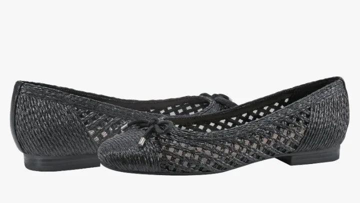Banolino Black Woven Flats