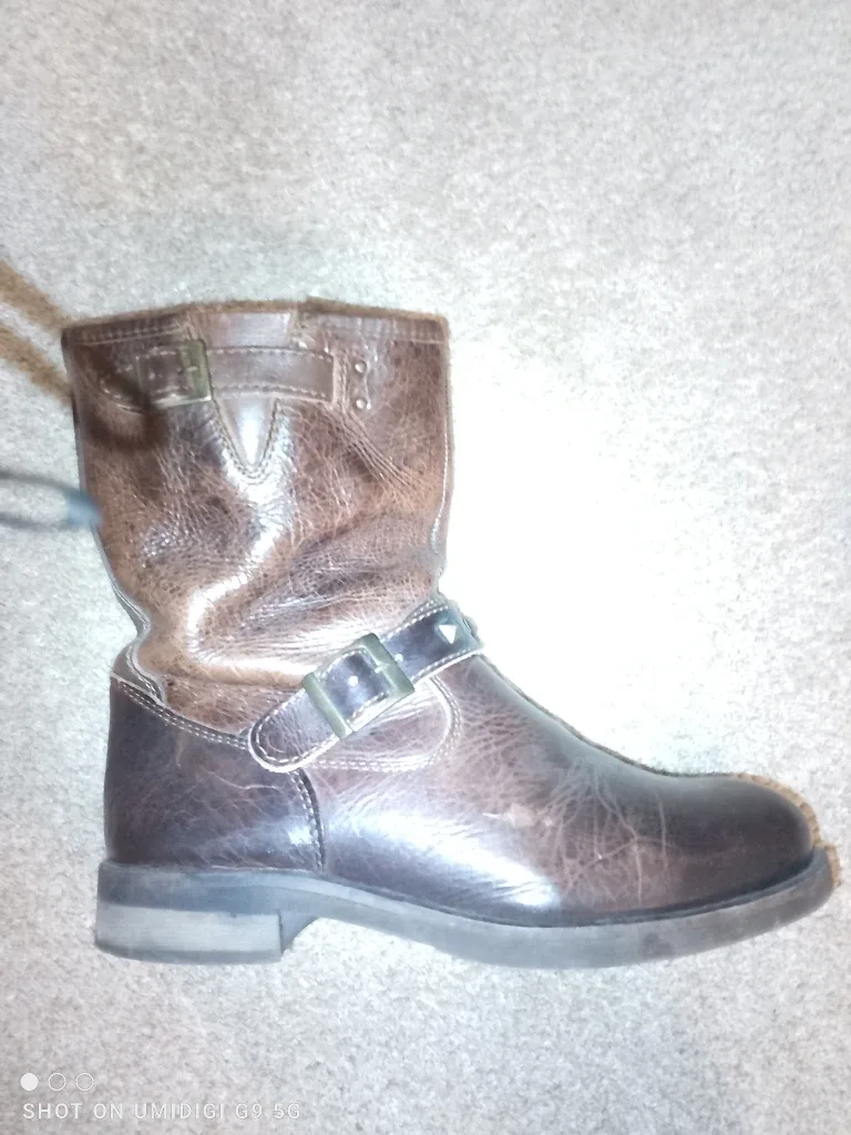 Brown Leather Motorcycle Boots - Size 11 image indicator(3)