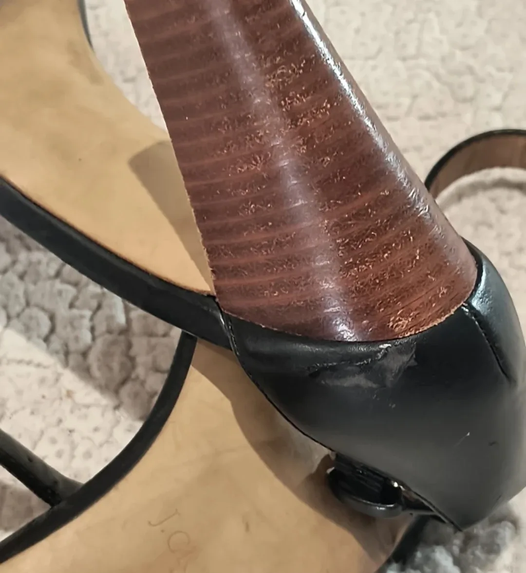 J.Crew Black Leather Heeled Sandals 9 image indicator(4)