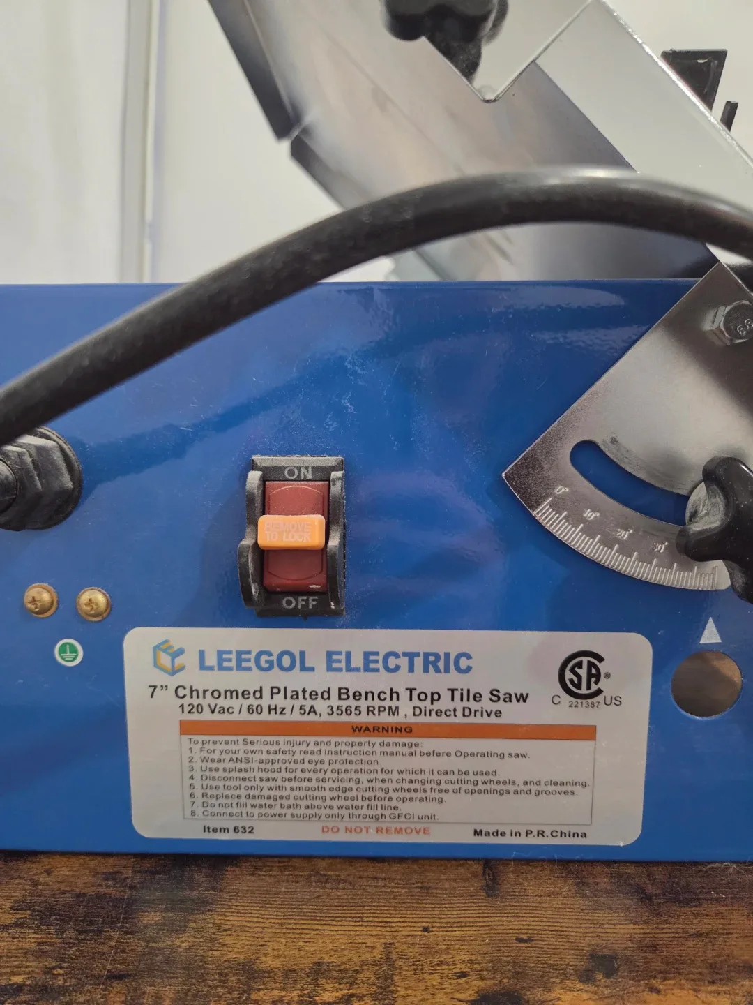 LeeGol Electric 7" Bench Top Tile Saw image indicator(5)