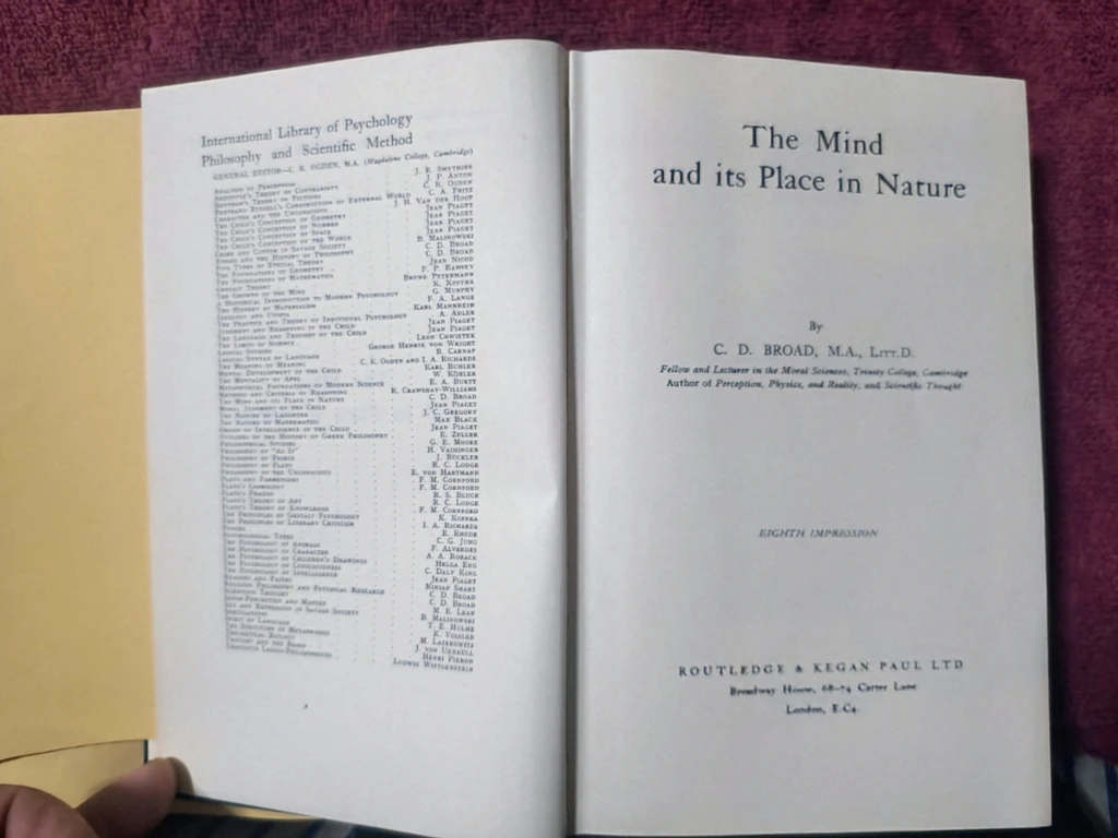 "The Mind and Its Place in Nature" by C.D. Broad - photo 3