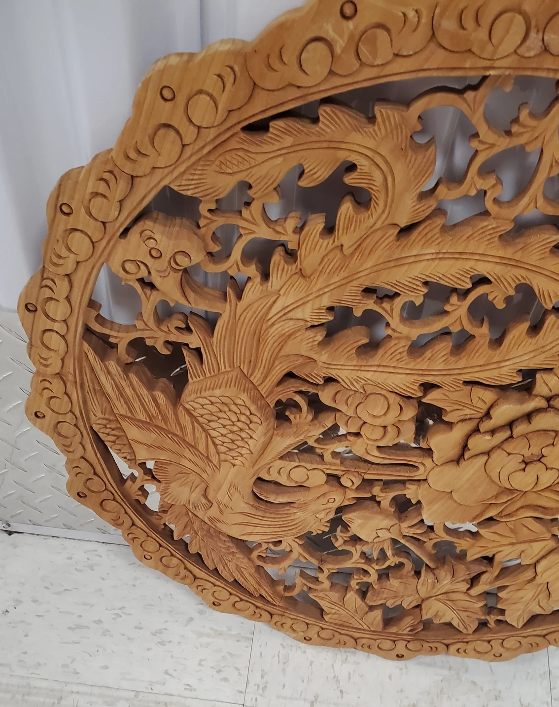 Carved Wood Wall Art - Phoenix & Peony - photo 2