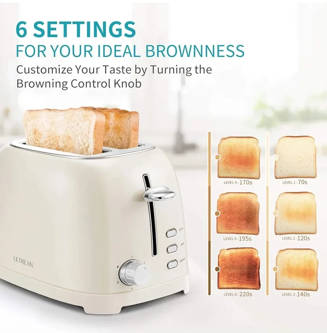 ULTREAN 2-Slice Toaster - Retro Beige image indicator(4)