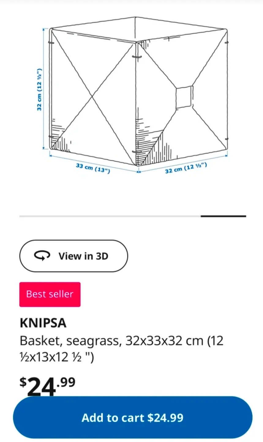 IKEA KNIPSA Basket - Seagrass image indicator(2)