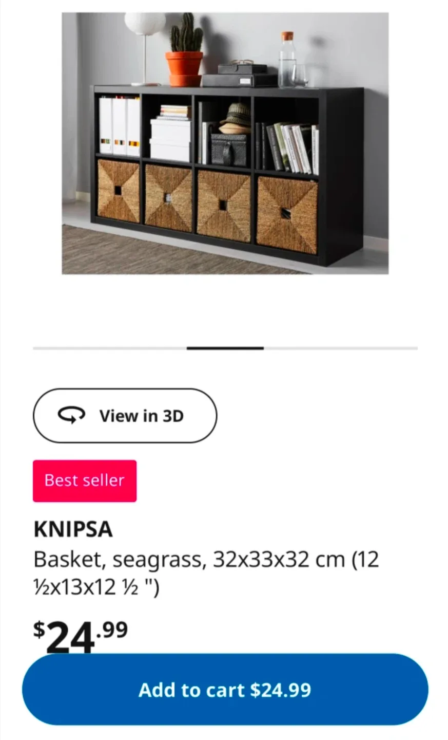 IKEA KNIPSA Basket - Seagrass image indicator(3)