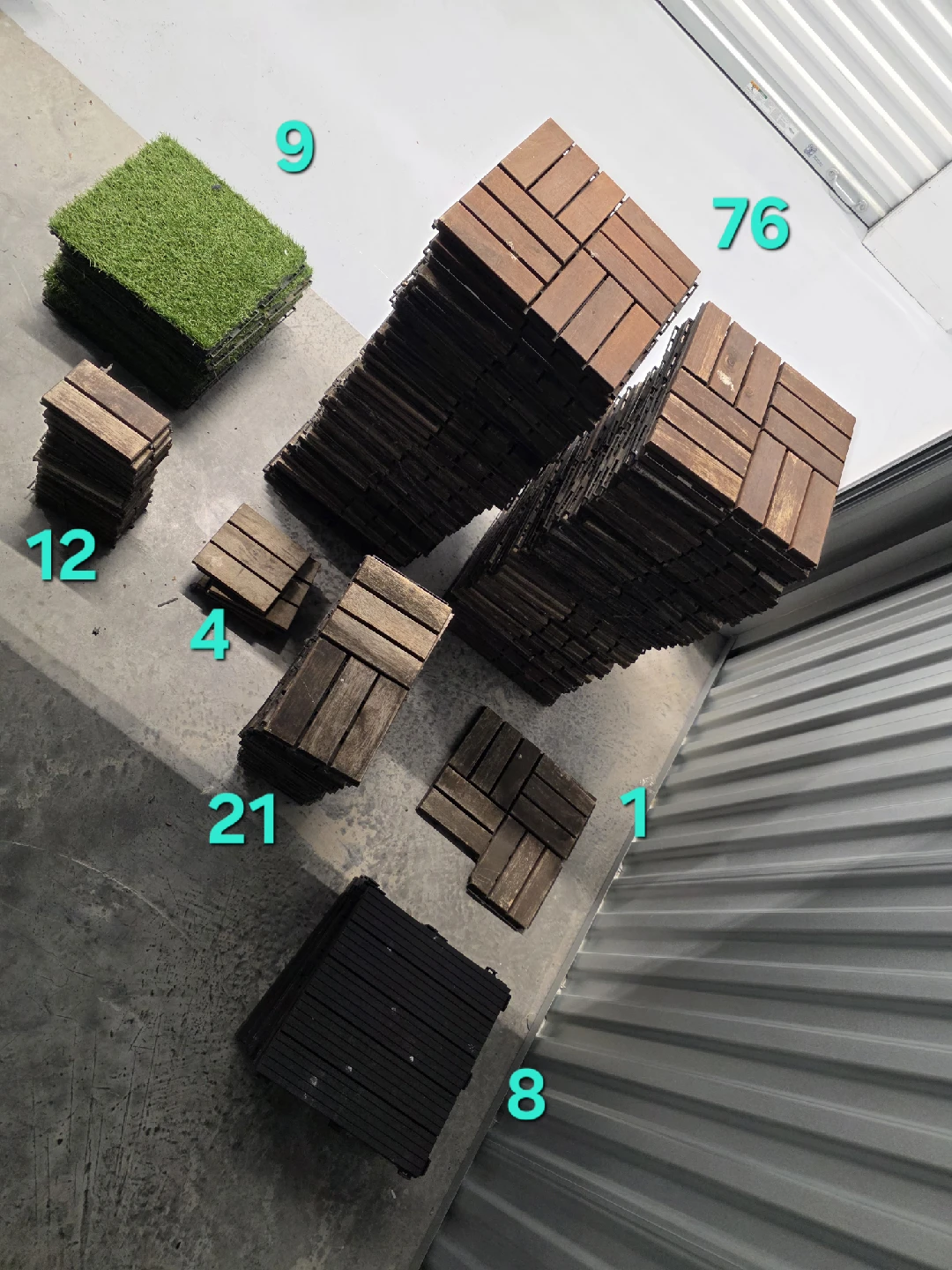 Outdoor Deck Tiles - Various Quantities