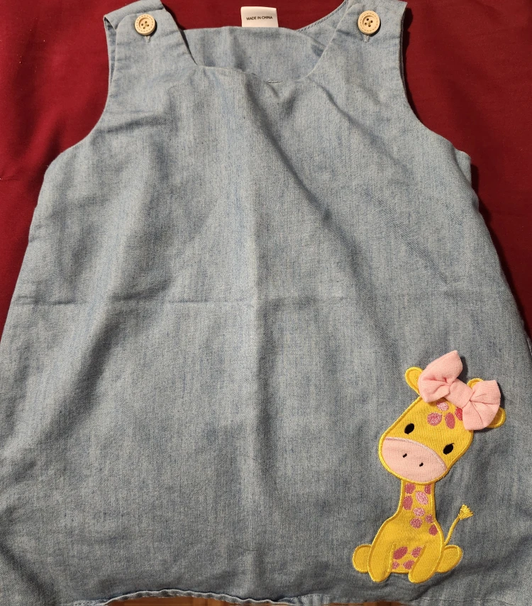 Denim Overalls & Dress with Appliqués