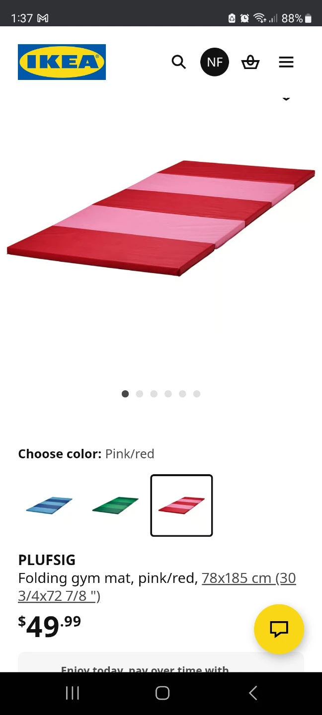 IKEA PLUFSIG Folding Gym Mat - Pink/Red - photo 2