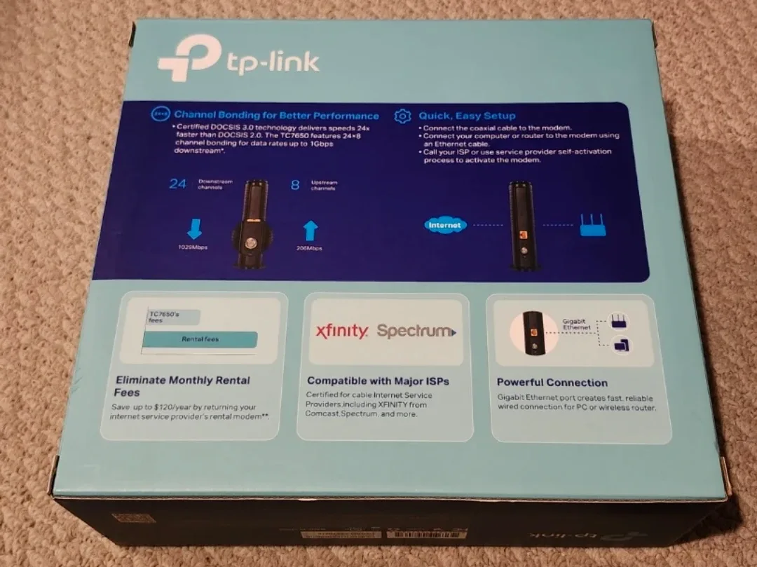 TP-Link TC7650 DOCSIS 3.0 Cable Modem - New in Box! image indicator(2)