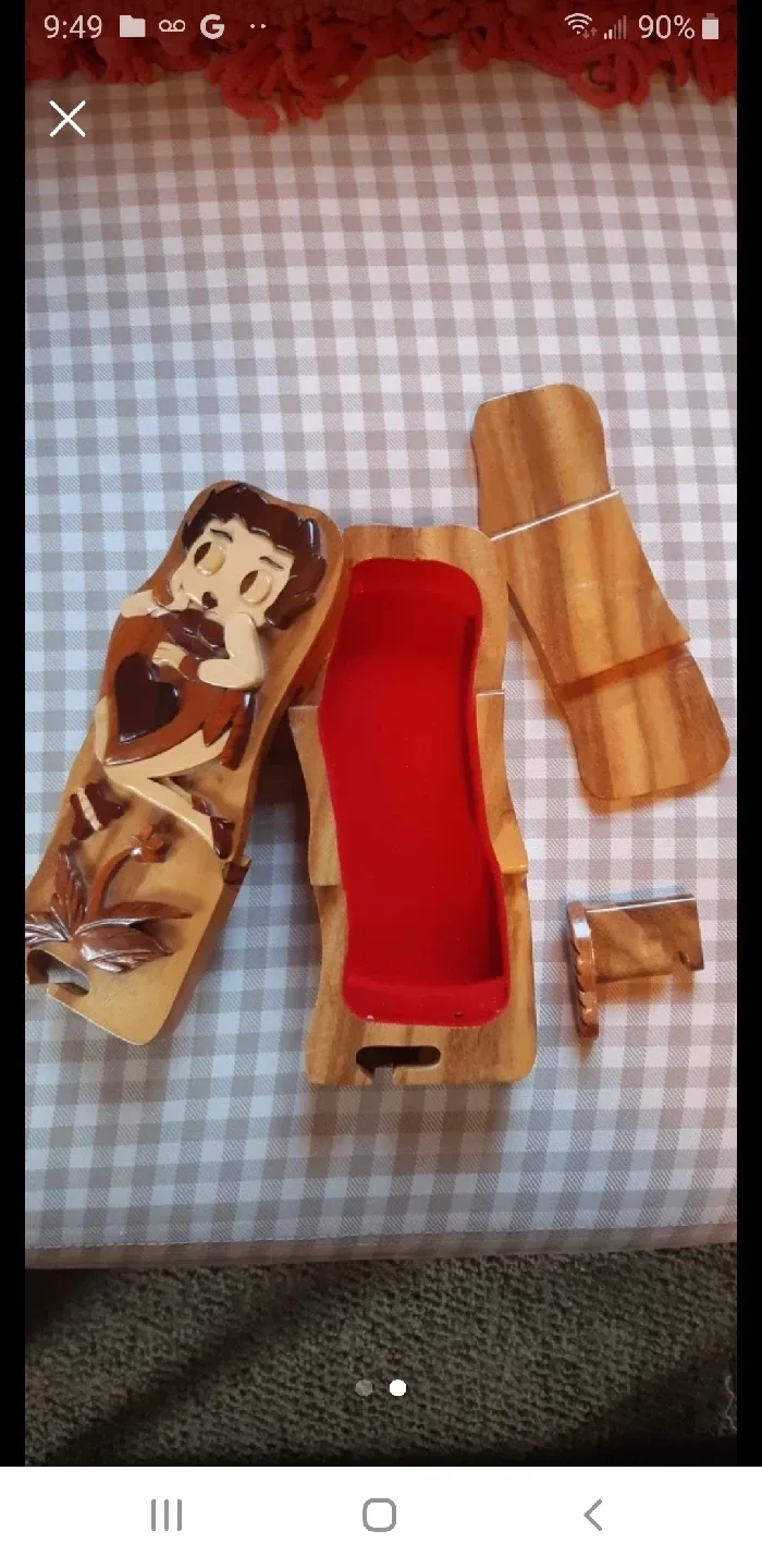 2 Hand-Carved Wooden Puzzle Boxes image indicator(2)