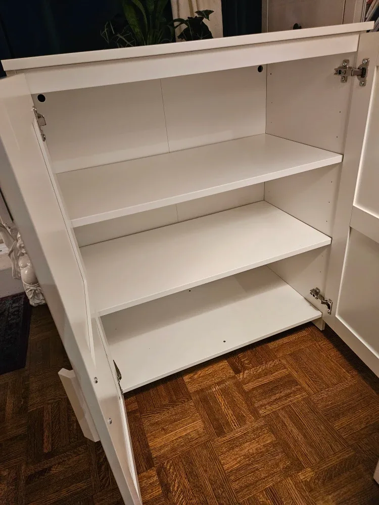 White Cabinet with Doors & Shelves image indicator(4)