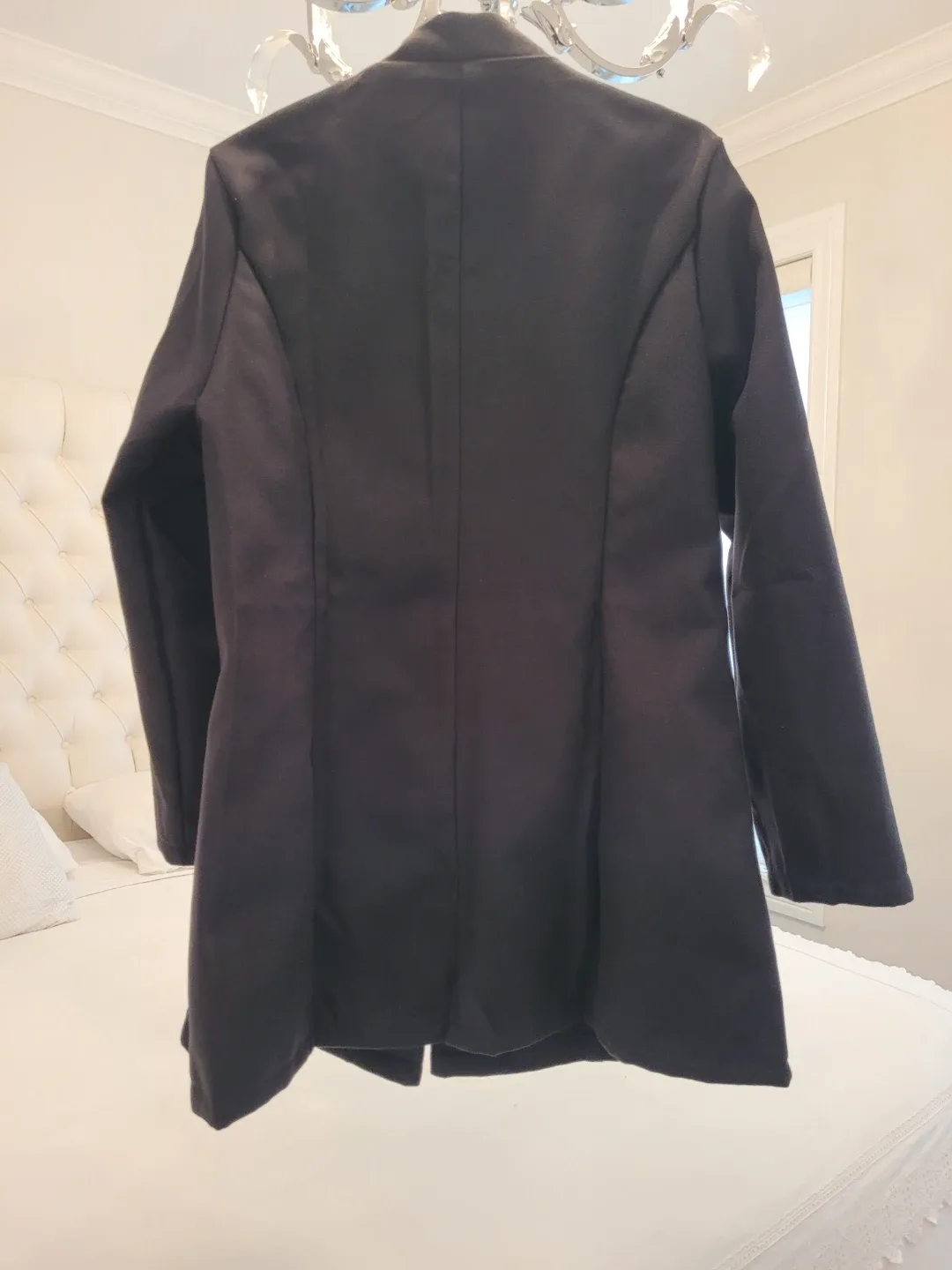 Coat/Jacket Faux Suade Like Fabric Colour Black Size 12/14 image indicator(2)