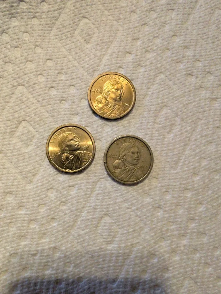 Rare Set of 3 Sacagawea Dollar Native American Series