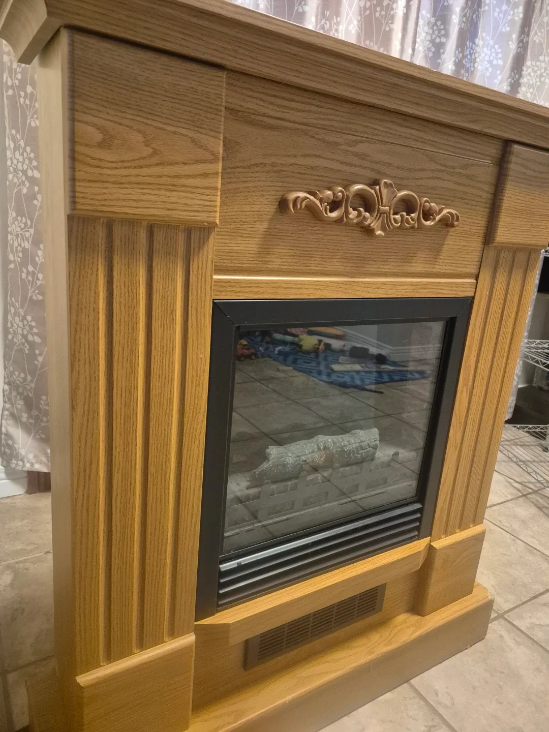 Fireplace with Wood Finish