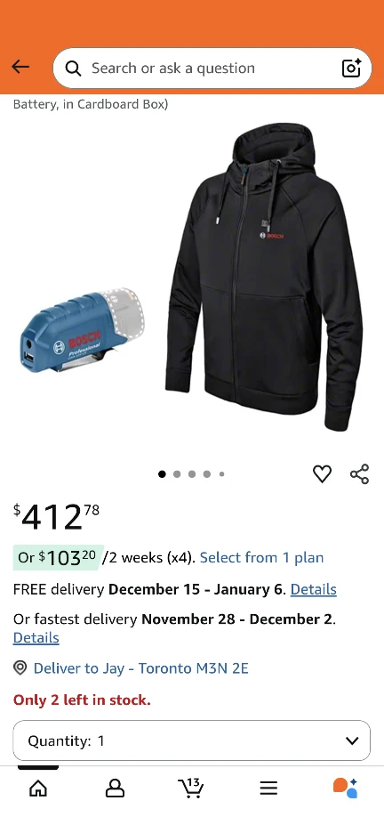 Bosch 12V MAX Heated Hoodie GHH12V-20 - Size L