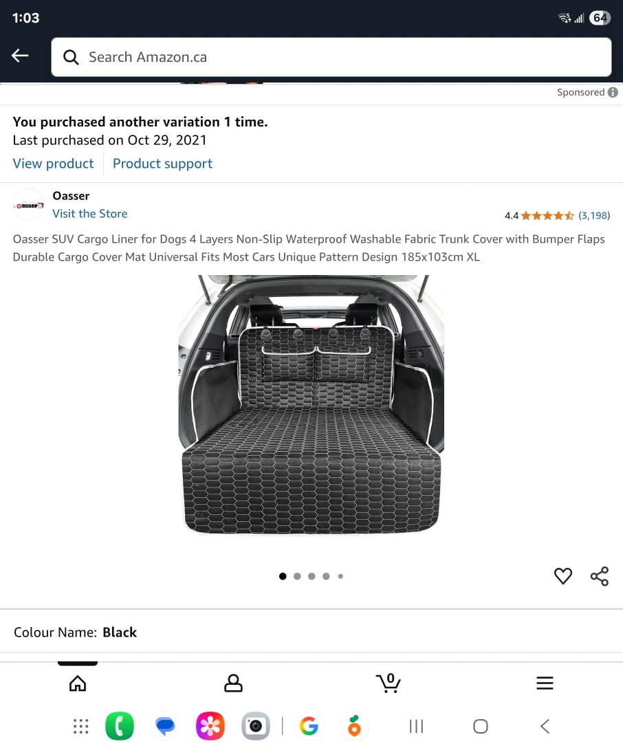 SUV cargo liner for dogs. New.