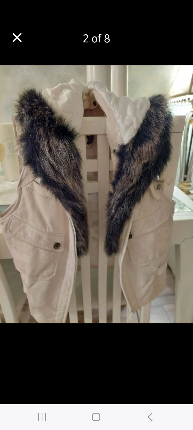 Danier XS Vest with Fur Trim
