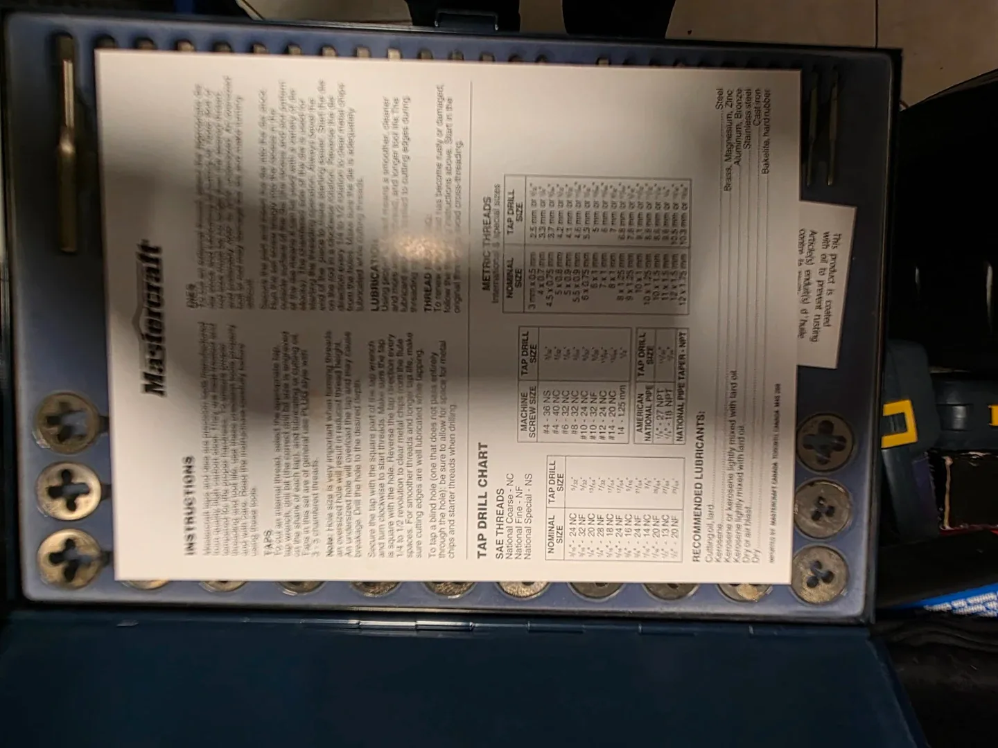 Mastercraft SAE & Metric Tap & Die Set - 60 Pieces image indicator(3)
