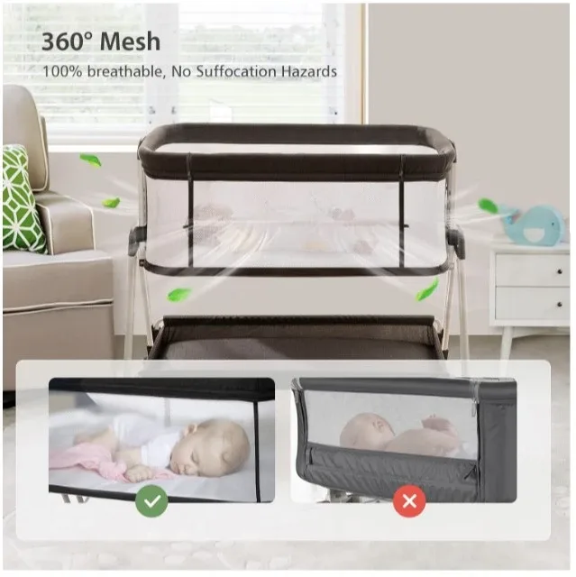 BRAND NEW SEALED - Bedside Crib with Adjustable Height image indicator(3)