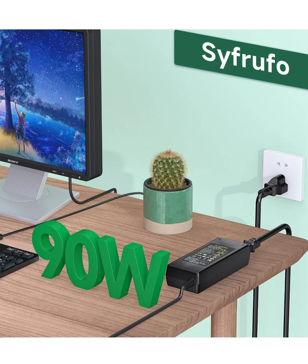 Syfrufo 90W TV Charger AC Adapter image indicator(3)