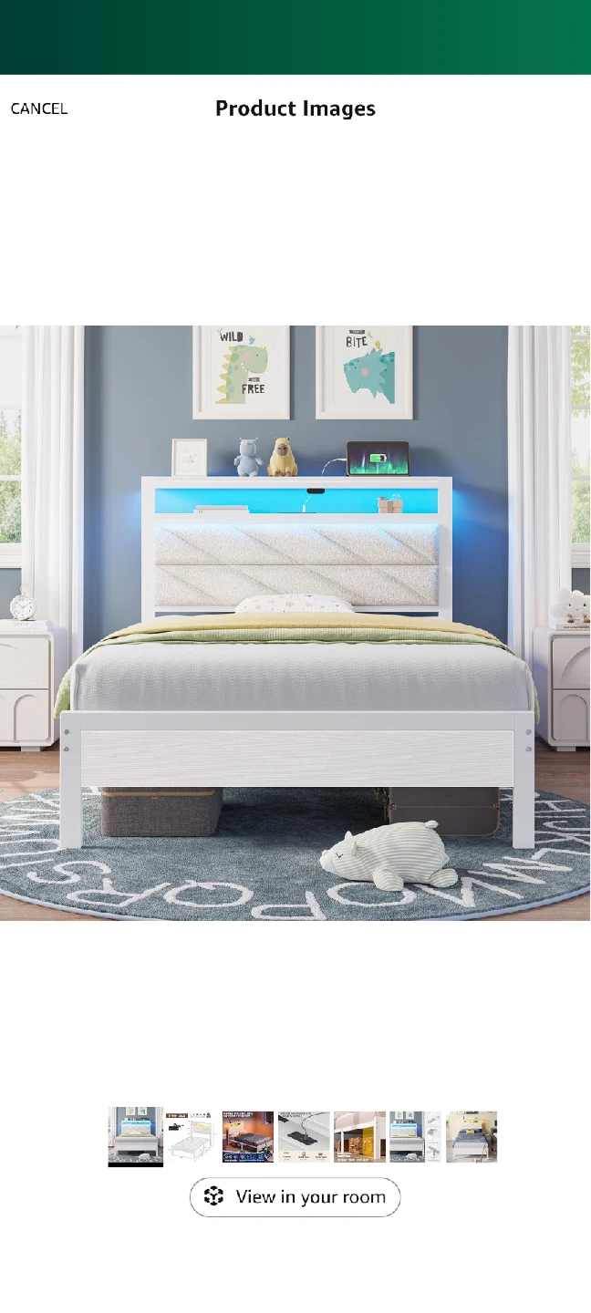 BRAND NEW Twin single Bed Frame with LED Light headboard
