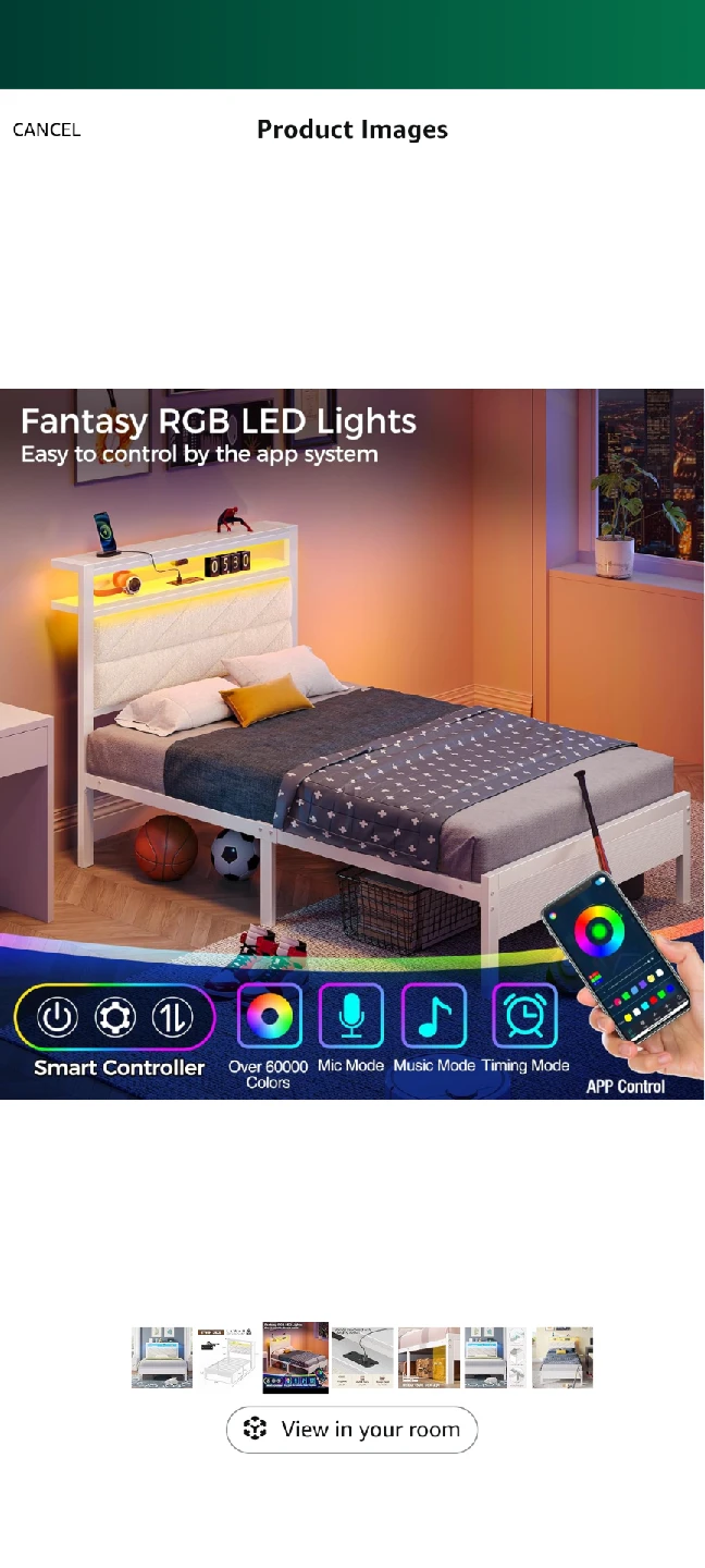 BRAND NEW Twin single Bed Frame with LED Light headboard - photo 2