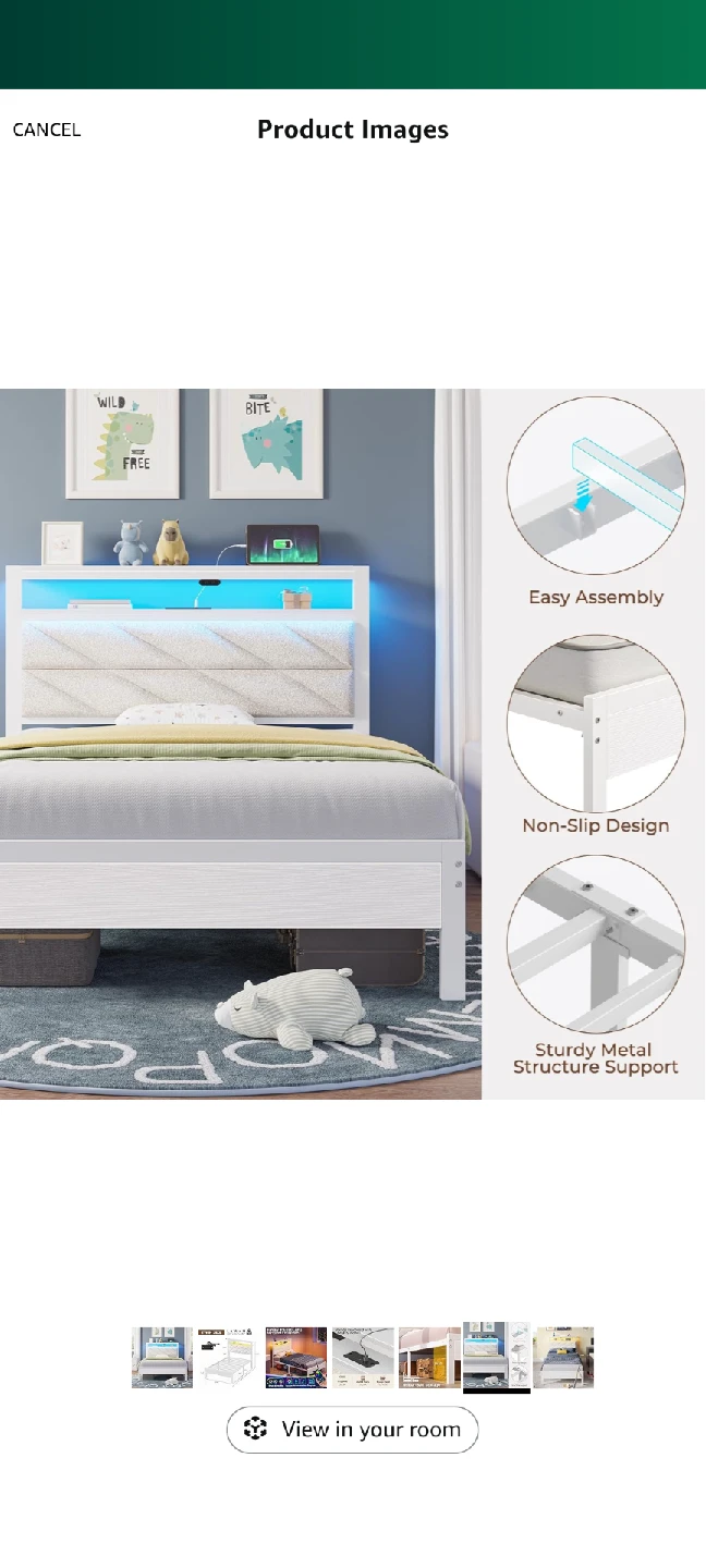 BRAND NEW Twin single Bed Frame with LED Light headboard - photo 4