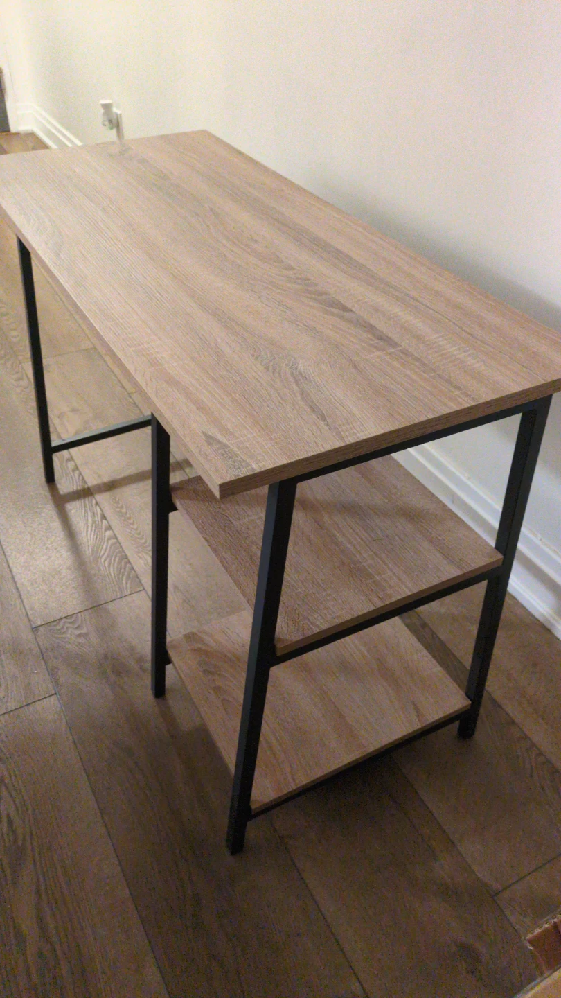 Urgent pickup - Wood and Black Metal Desk - photo 3
