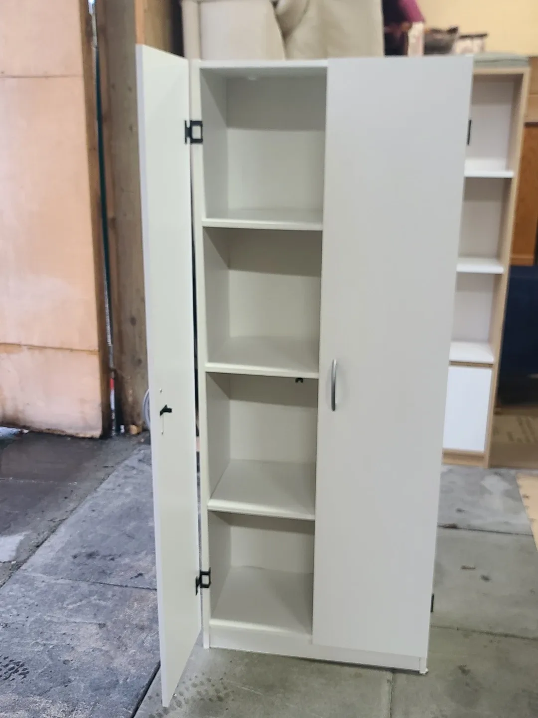 White Storage Cabinet with Doors image indicator(3)