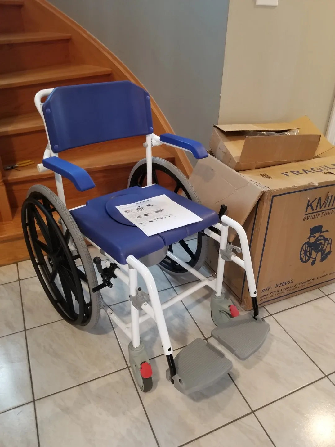 KMINA Shower Commode Wheelchair brand new image indicator(8)
