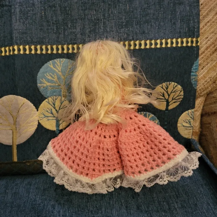 Handmade Pink Crochet Doll Dress image indicator(2)
