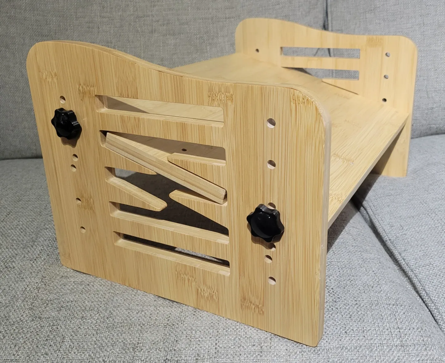 Adjustable Bamboo Foot Rest Stool image indicator(2)