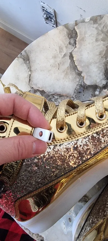 Unisex IGxx Gold Glitter High-Top Sneakers - Size US 9.5 / EU 43 image indicator(4)