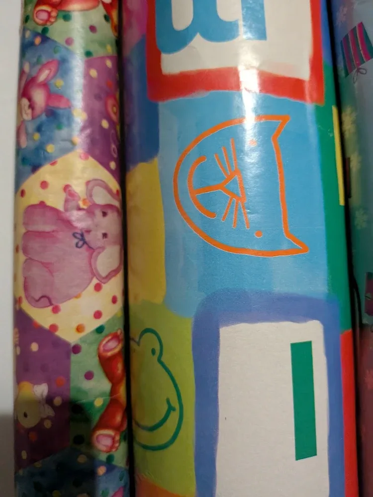 Assorted Christmas/BDay Wrapping Paper Rolls for Kids Kids image indicator(4)